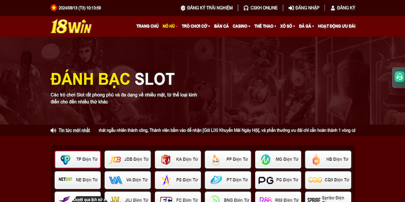 Game Slot tại 18WIN đang được đông đảo bet thủ yêu thích